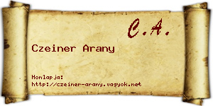 Czeiner Arany névjegykártya