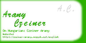 arany czeiner business card